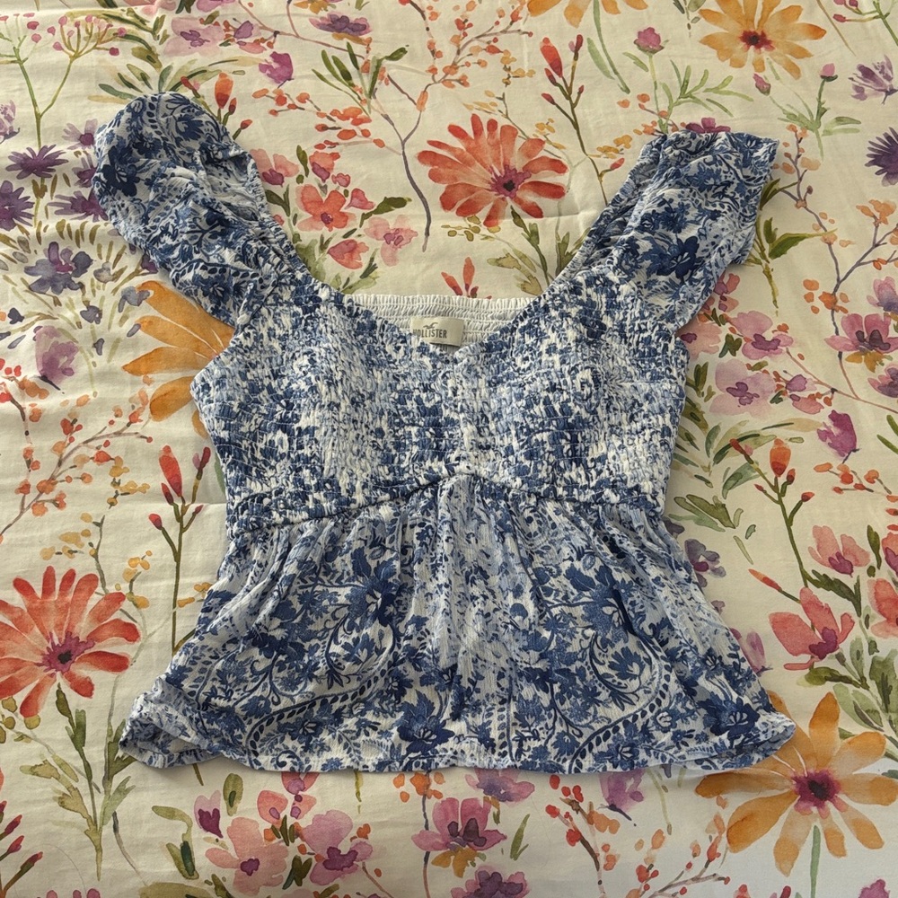 Floral Blue Women's Top